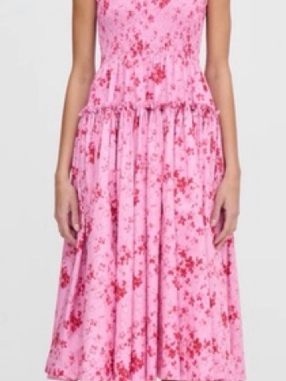Hill House Pink Floral Midi Dress